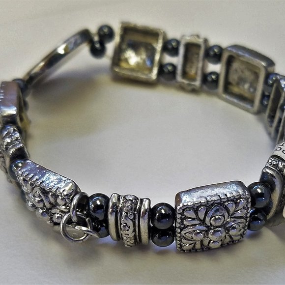 Last one! Pewter stretch BRACELET Sparkle NEW - Picture 7 of 10